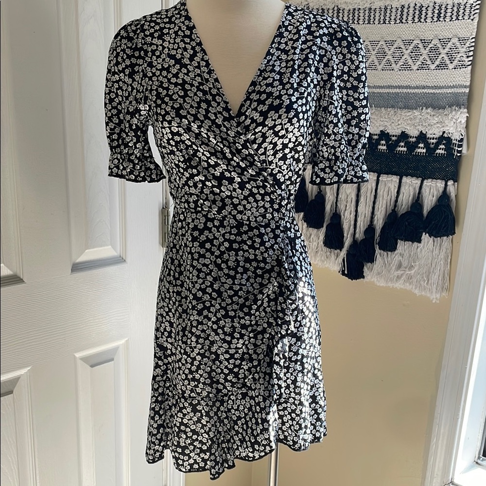 Black and White Puff Sleeve Mini Coquette Cottagecore Sundress